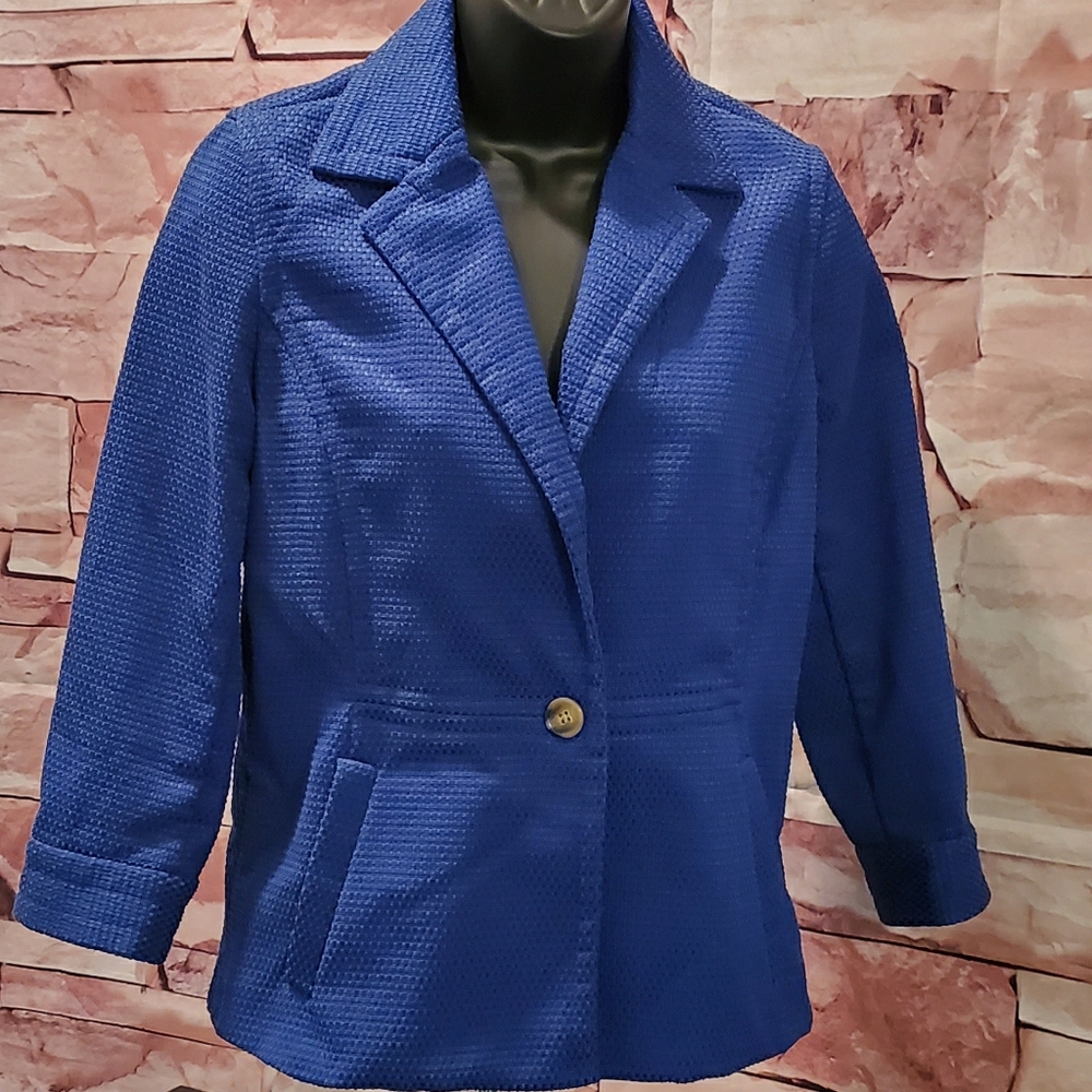 TOSSING SOON ❎ WAS $41 ❎ BOB MACKIE Textured Blue Blazer, XS